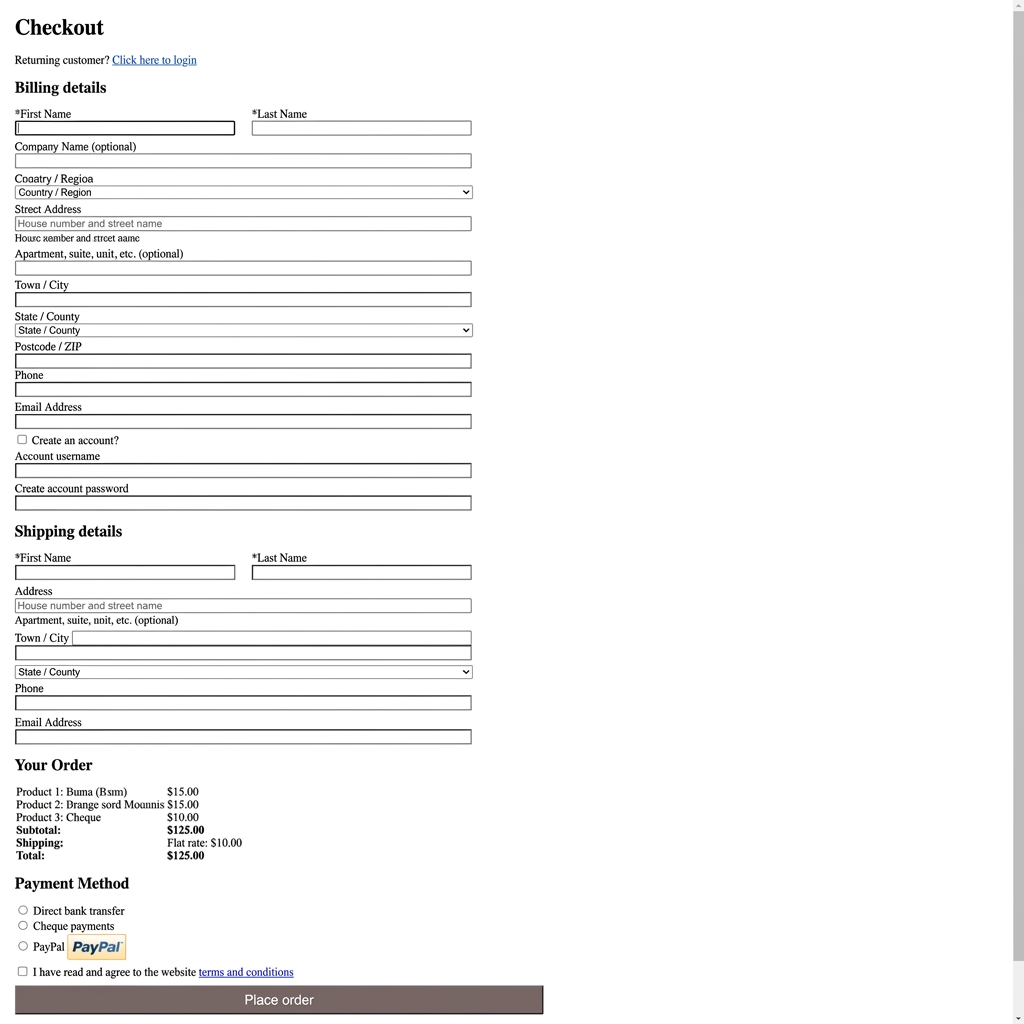 Default ugly WooCommerce checkout